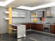 Moderne Einbauküche mit Küchenhalbinsel