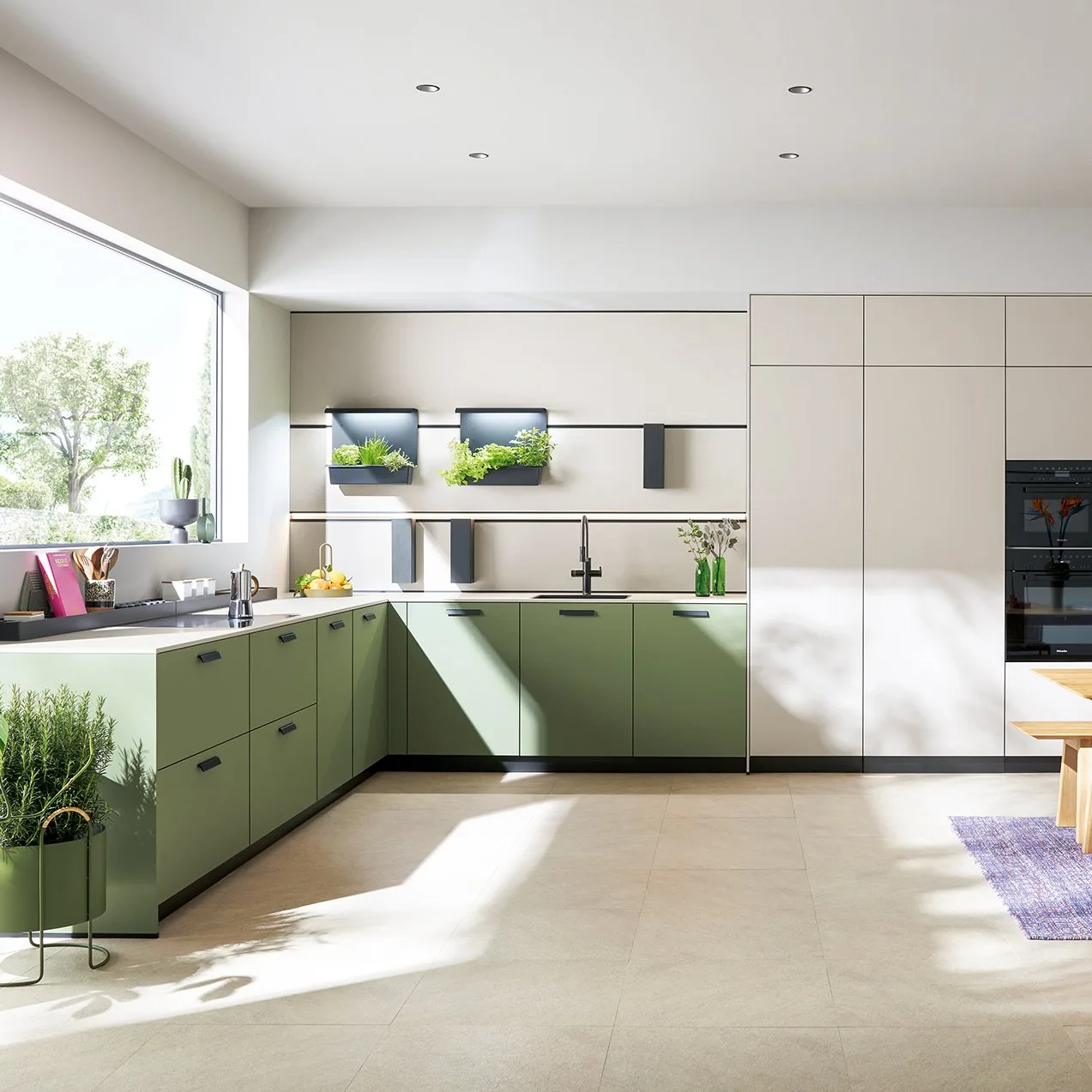 Esstisch aus Holz in eine moderne Küche