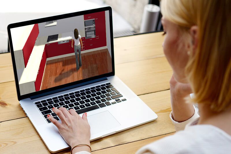 3D-Küchenplanung zu Hause am Laptop