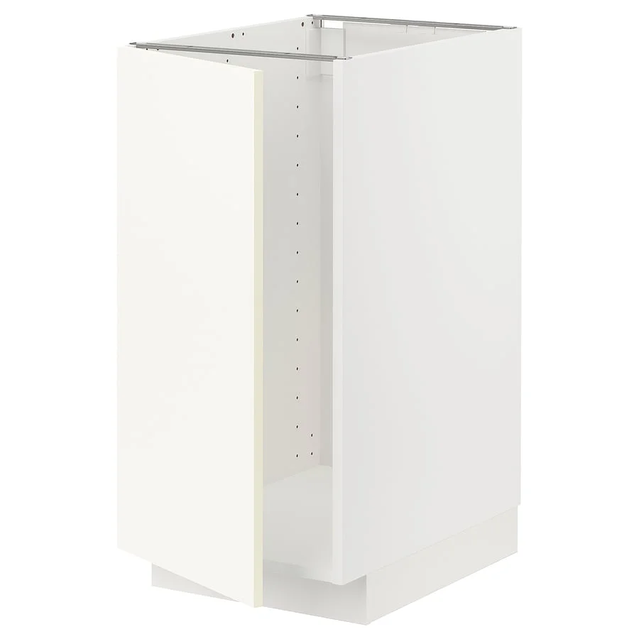Weißer Unterschrank 40 cm mit Tür und offenem Innenraum